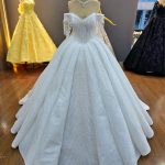 Aurora Pearl-Fringe Wedding Gown