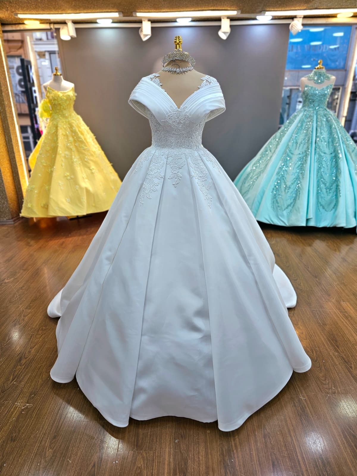 Seraphina Lace Appliqué Wedding Gown