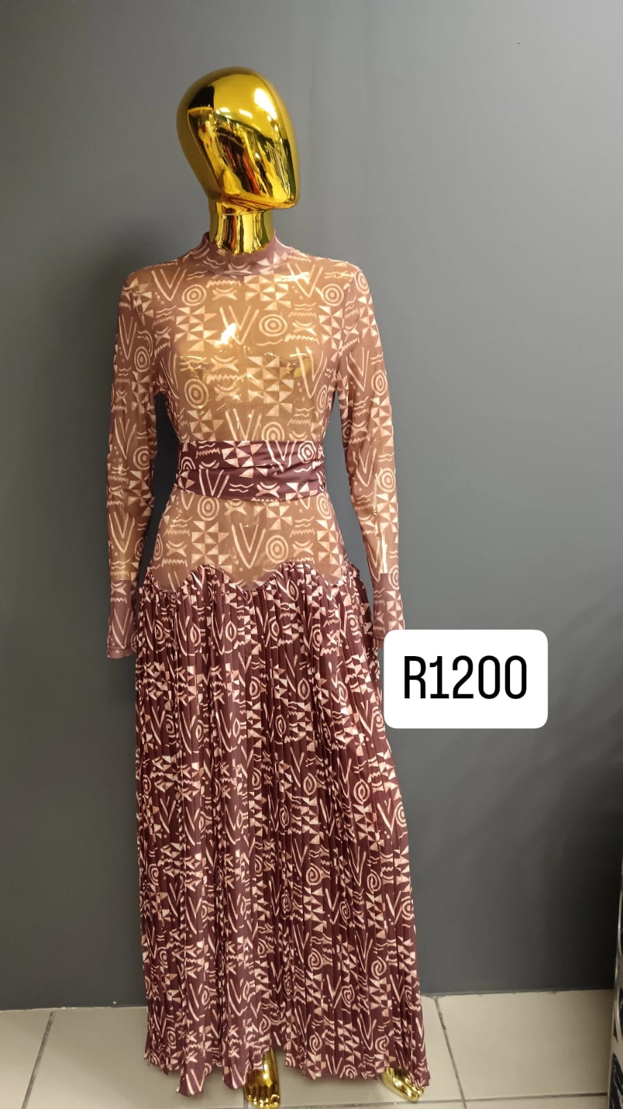 Rosé Sparkle Lace Maxi Dress