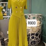 Citrus Chic Pleated Shirt Dress